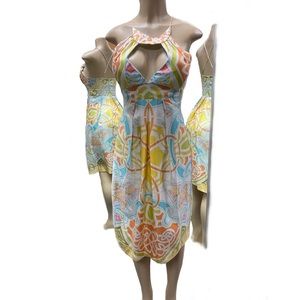 Nicole Miller Collection Dress 100% Silk Art Nouveau Size 4